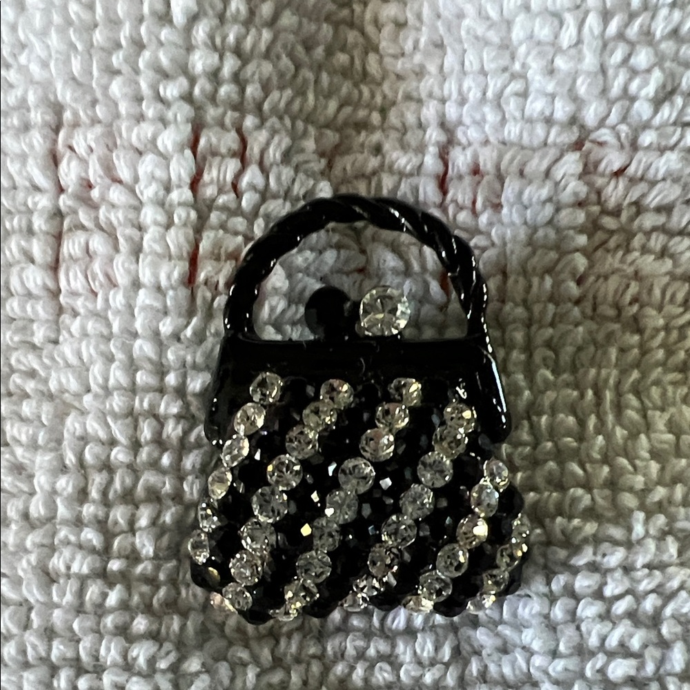 Chic Black and Silver Brooch